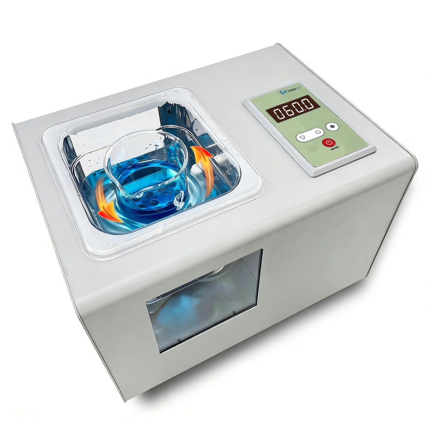 2L Lab Water Bath with Circulating Pump, Three-Sided Viewing Windows, PID Temperature Control up to 100°C, Thermostatic Laboratory Water Bath with Timer & Continuous Mode, Dry-Burn Protection