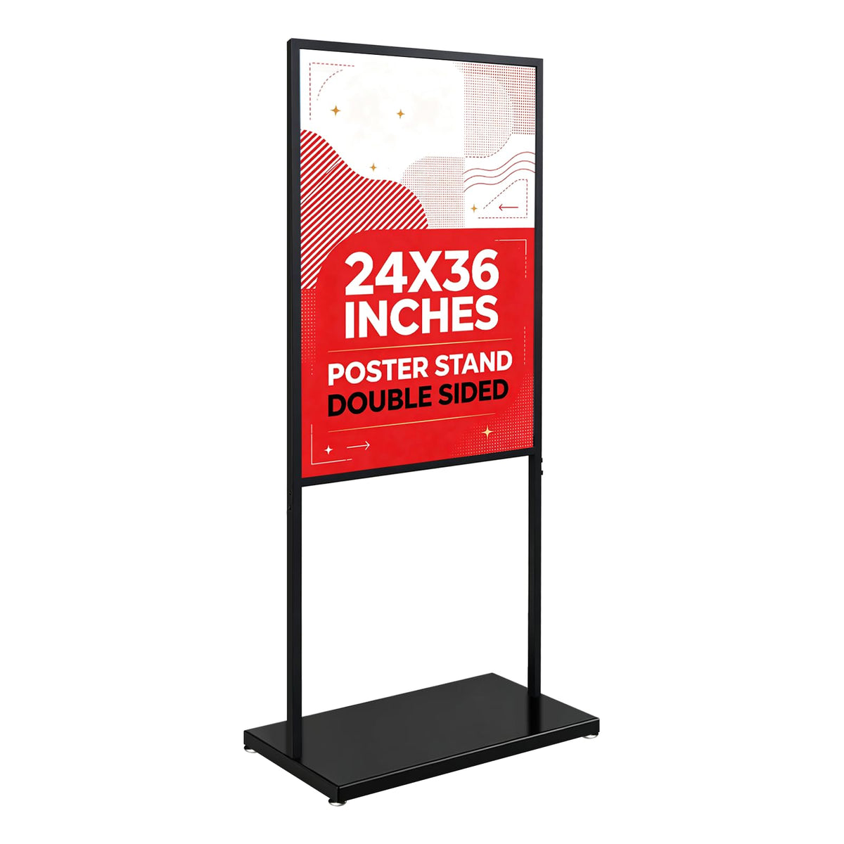 24×36 In Sign Holder Floor Stand, Heavy Duty Slide-In Poster Stand