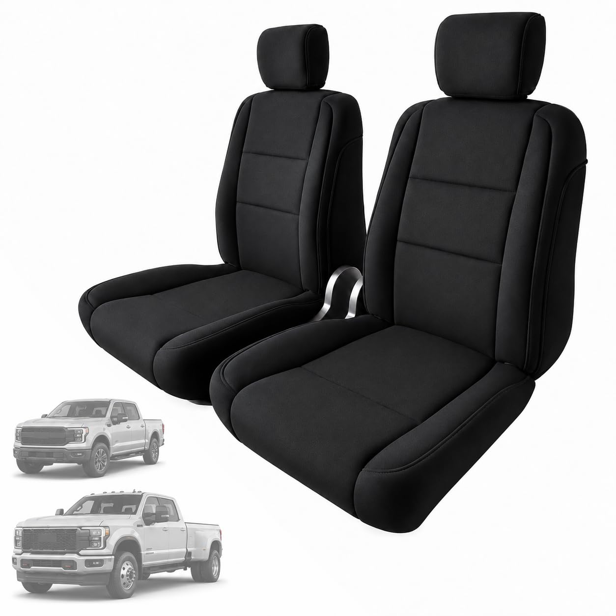 Pigenius Neoprene Front Seat Covers for Ford F-150 F-250 F-350 | Front row only, no rear seat or console cover, fits F-150 2015-2026, Lightning 2022-2026, F-250/F-350 2017-2026