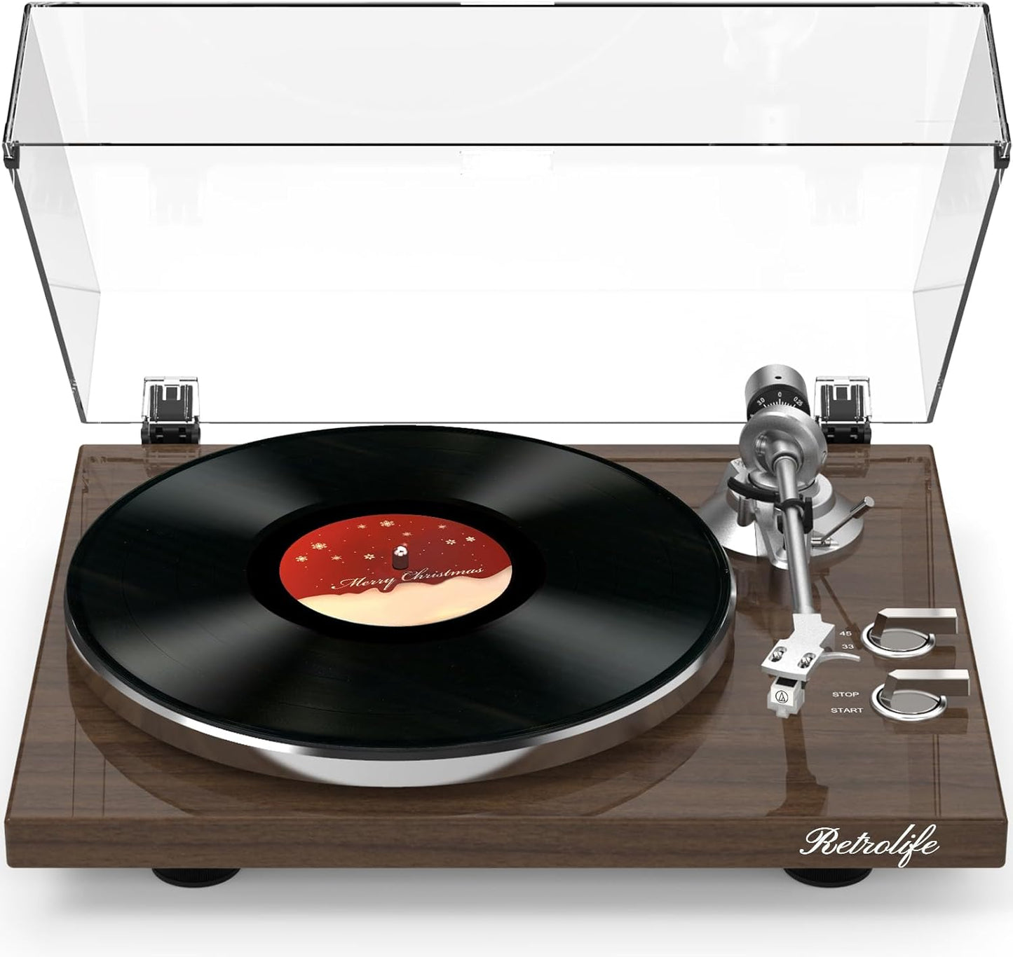 Turntables Belt-Drive Record Player with Wireless Output Connectivity, Vinyl Player Support 33&45 RPM Speed Phono Line Output USB Digital to PC