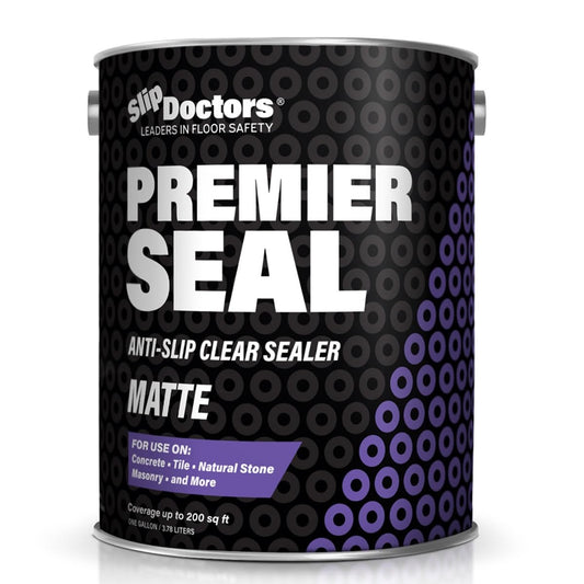 Premier Seal Non-Slip Concrete & Paver Sealer – Clear Anti-Slip Sealant for Pool Decks, Driveways & Garages - Matte Finish