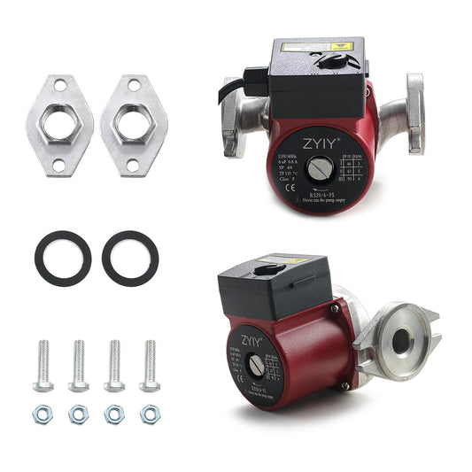 1" Stainless Steel Flange Connection 115V Hot Water Pressure Booster Pump,93W, 3-Speed Switchable Circulation/Circulator Pump Recirculating Pump, for Solar Water Heater/Floor heating/Boiler,Red