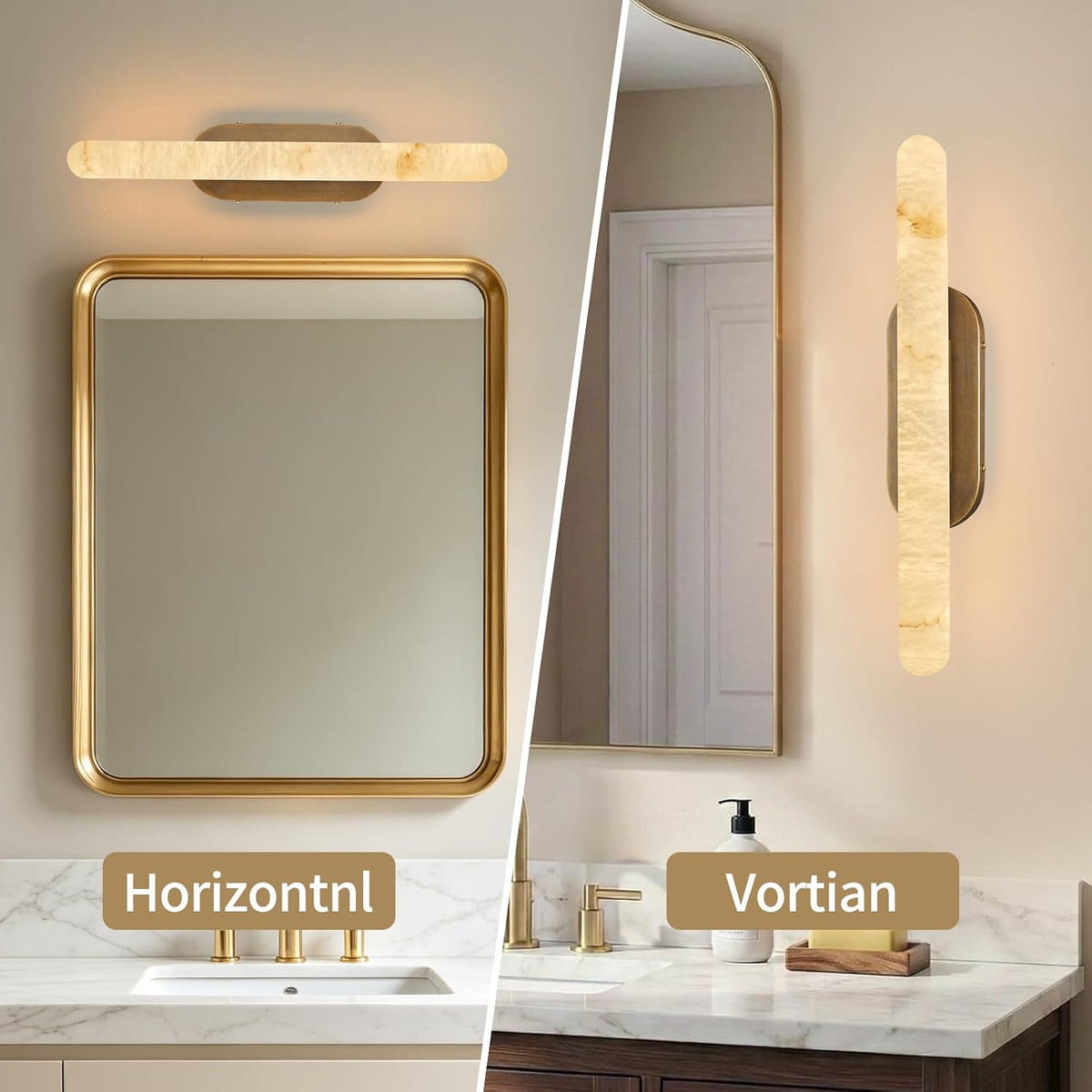 Alabaster Wall Sconce, Modern Decor Indoor Brass Wall Light