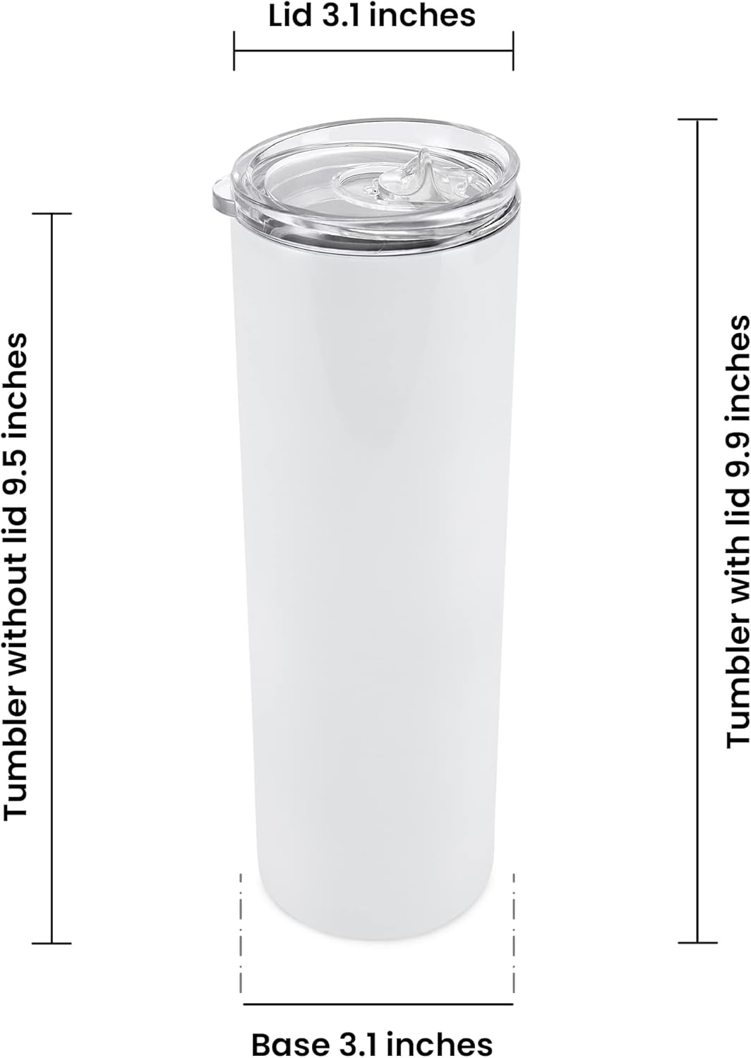 makerflo 25 Pack 30 Oz Skinny Sublimation Blank Tumbler with Splash Proof Lid & Straw, DIY Gifts