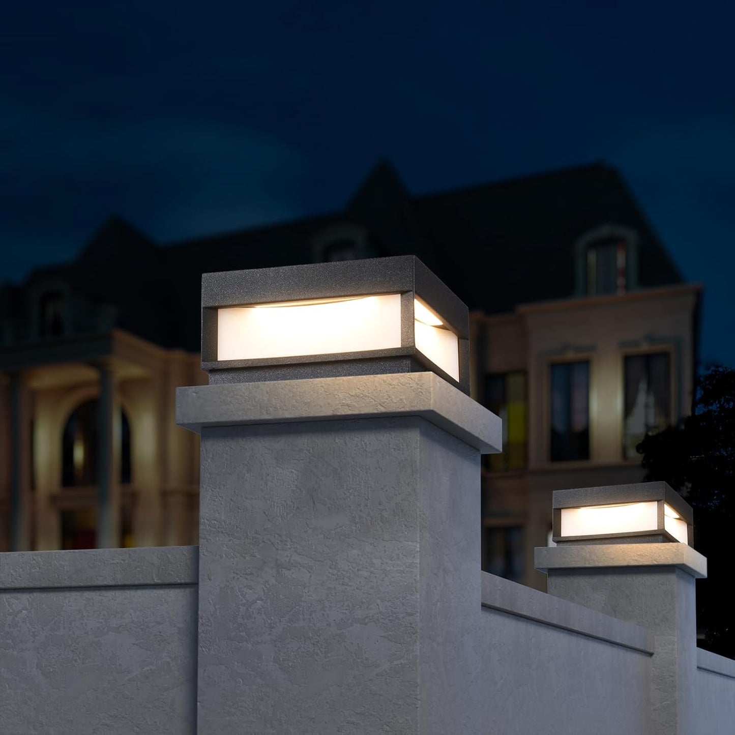 MVBT Outdoor Modern Post Light, Upgraded High Voltage Wired LED Fence Deck Column Cap Lamp IP65 Waterproof Lantern 300