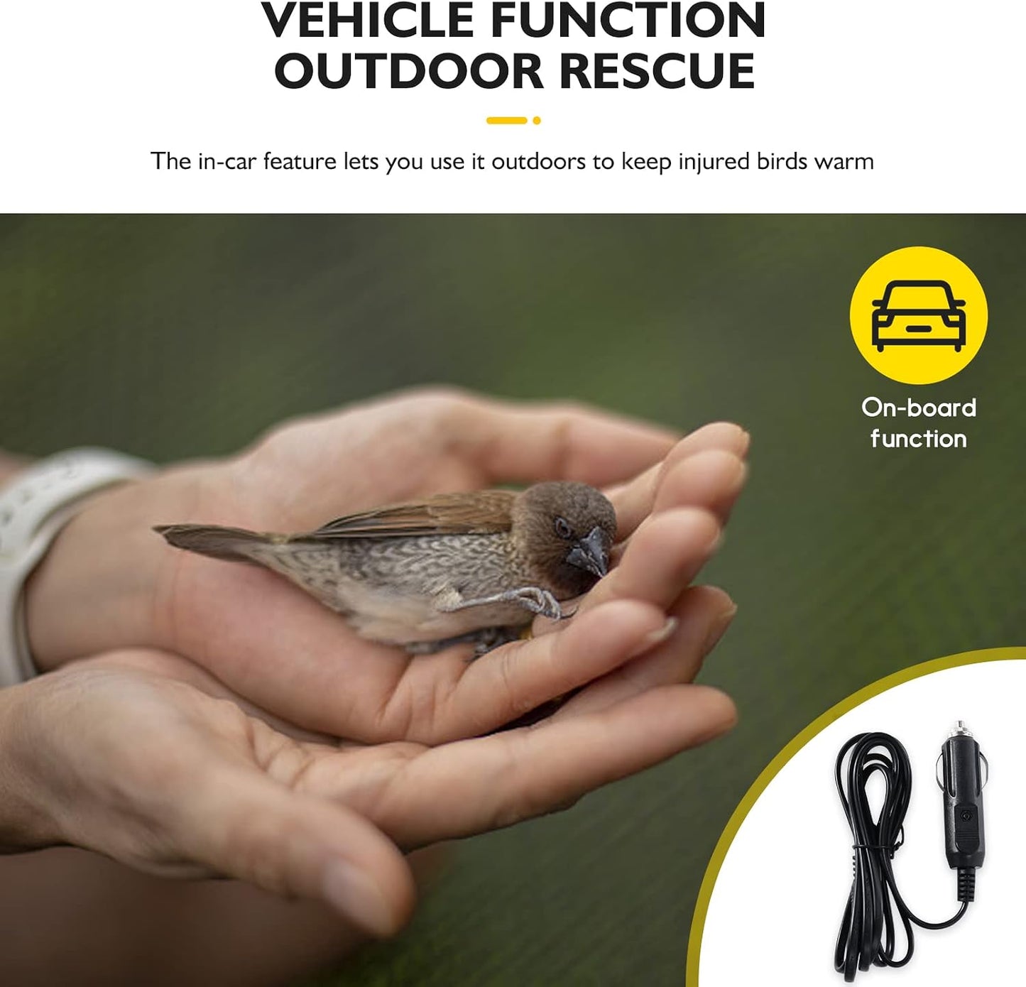 Small Full Featured Brooder/Portable Intensive Care Unit for Warming Parrot or Sick and Injured Birds,Baby Bird Incubator for Small Birds,Parrot Cage with Heating,Comes with Car Power Cord