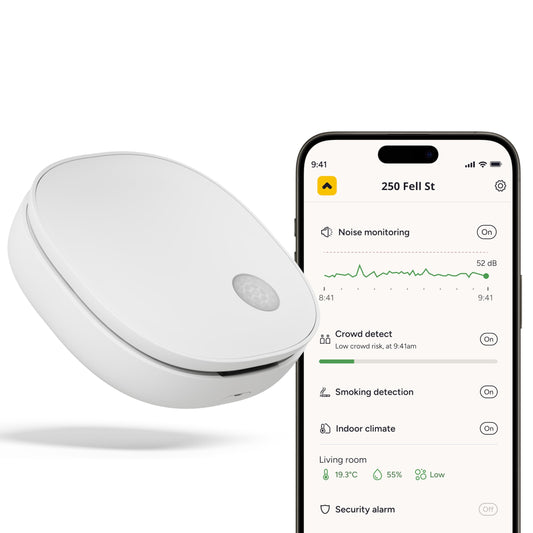 Minut M3 Sensor | Noise, Occupancy & Climate Monitoring in Real Time, for Short Term Rental Hosts | Subscription Required, 12 Months Included