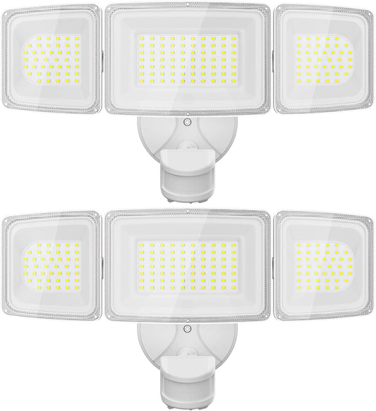 2 Pack 100W LED Security Lights Motion Sensor Outdoor, 9000LM Super Bright Flood Light Motion Detector, IP65 Waterproof