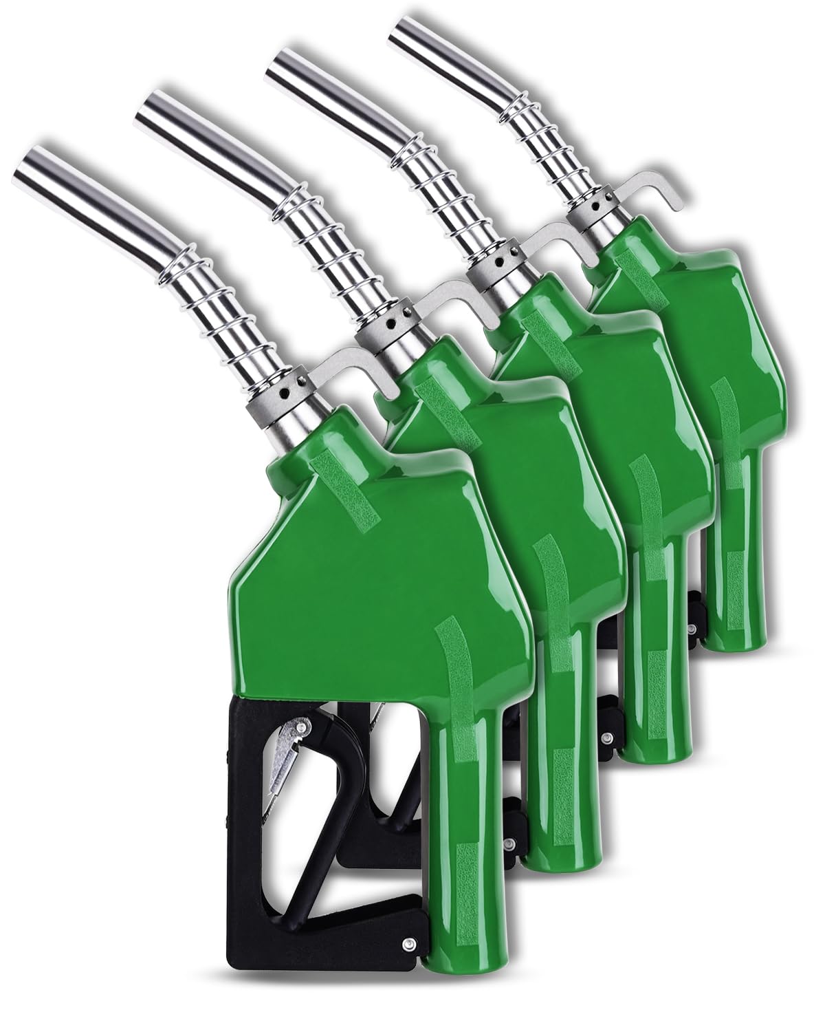 4 Pack 3/4" NPT Automatic Fuel Nozzle, Auto Shut-Off Gas Pump Nozzle with Hook, Max Flow 16 GPM, 3-Speed Padlock, for Diesel, Gasoline, Kerosene, Biodiesel up to B20 (Green)