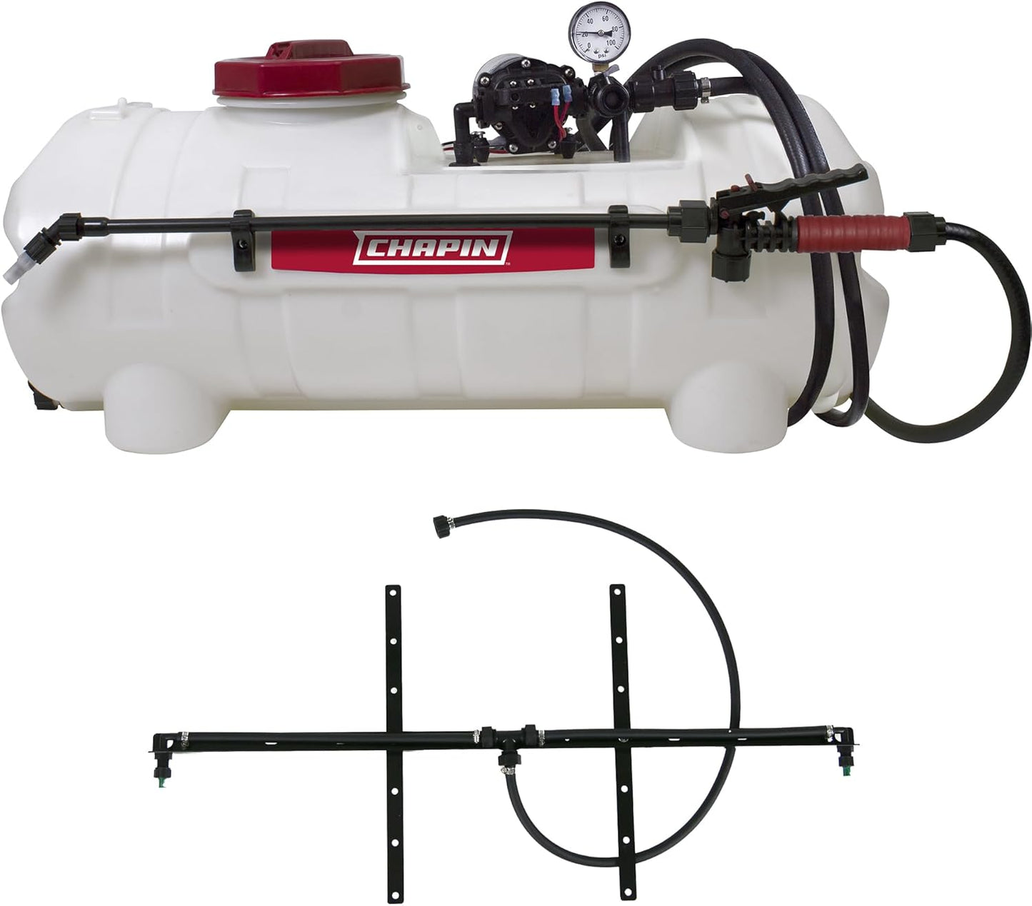 15-Gallon 2.5GPM/12V EZ Mount Deluxe Multi-Purpose ATV/UTV Tank Sprayer for Lawn & Garden, Farm & Acreage, Fertilizers, Weed Control, with 2-Nozzle