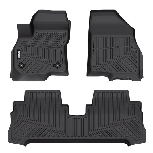 3D TPE Floor Mats, Compatible with 2017-2023 Chevrolet Bolt EV, All Weather Waterproof Anti-Slip Floor Liners, Front & 2nd Row Full Set Car Interior Accessories, Black