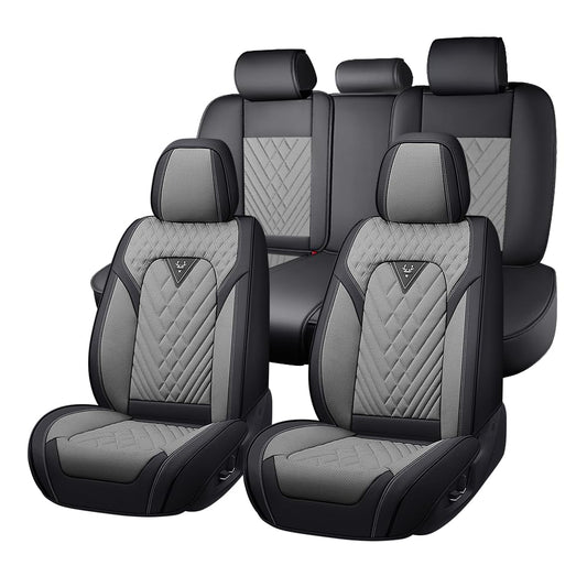Fit for Toyota Corolla Seat Covers 2001-2026,Premium Leather, 360° Full Protection, Thick Padding & Memory Foam, Waterproof & Stain-Resistant Car Seat Cover Full Set (5 Seat,Black&Gray) Black&Gray -5 seat Toyota Corolla