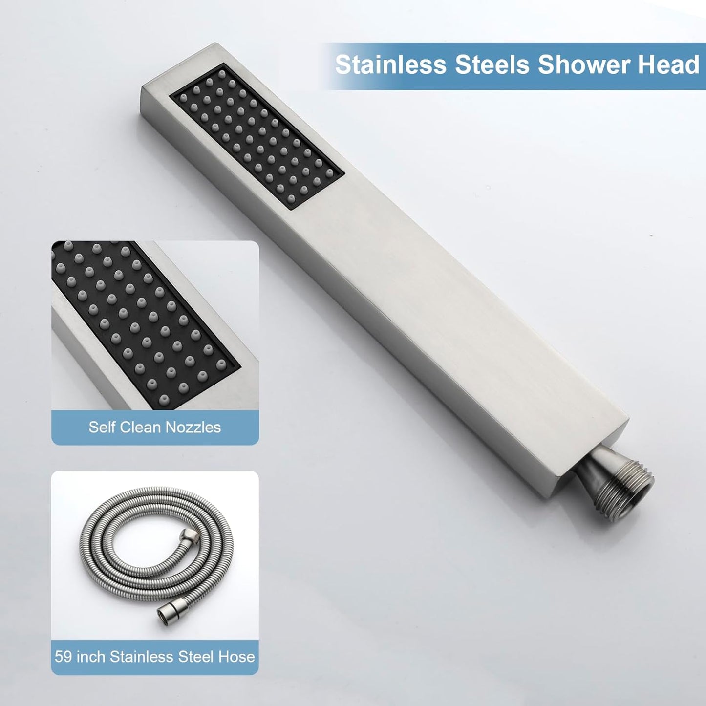 Thermostatic Shower Systems With Rain Shower Head and Handheld Spray