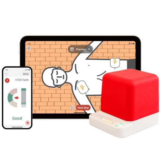 CPR CUBE PRO3 CPR Skill Trainer with Instant Sound/Visual LED Feedback, APP-Based Real-Time CPR Data Analysis Reports, and Scenario Simulation