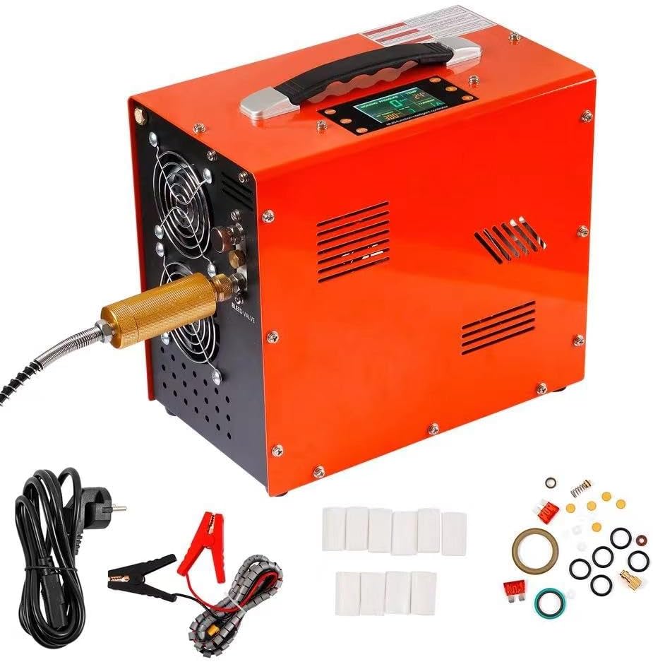 Generic air compressor 110V/, 4500Psi/30Mpa/300Bar, with built-in water/oil adapter suitable for 12V in car, suitable for pcp air compressor and