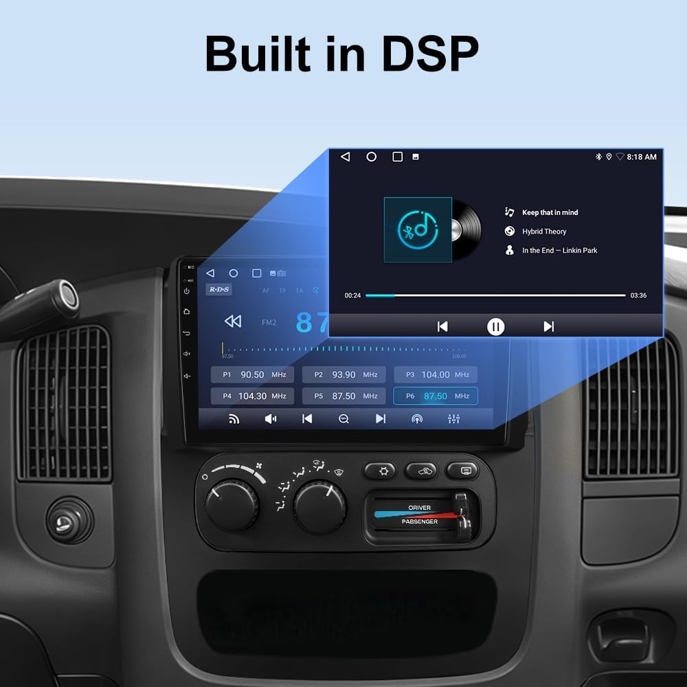 AWESAFE 4Core 64GB Car Radio Stereo for Dodge RAM 1500 2500 2002 2003 2004 2005, 9 Inch Touch Screen with Wireless CarPlay Andriod Auto 5G WiFi 2GB+64GB