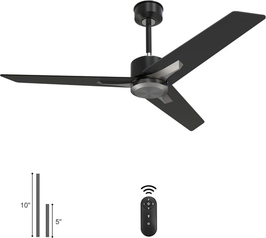 Fande-Aire Ceiling Fan no Light - Outdoor Ceiling Fan, 52 inch Ceiling Fan Without Light with 3 Blade and 3 Speeds for Patios, Bedroom Living Room,