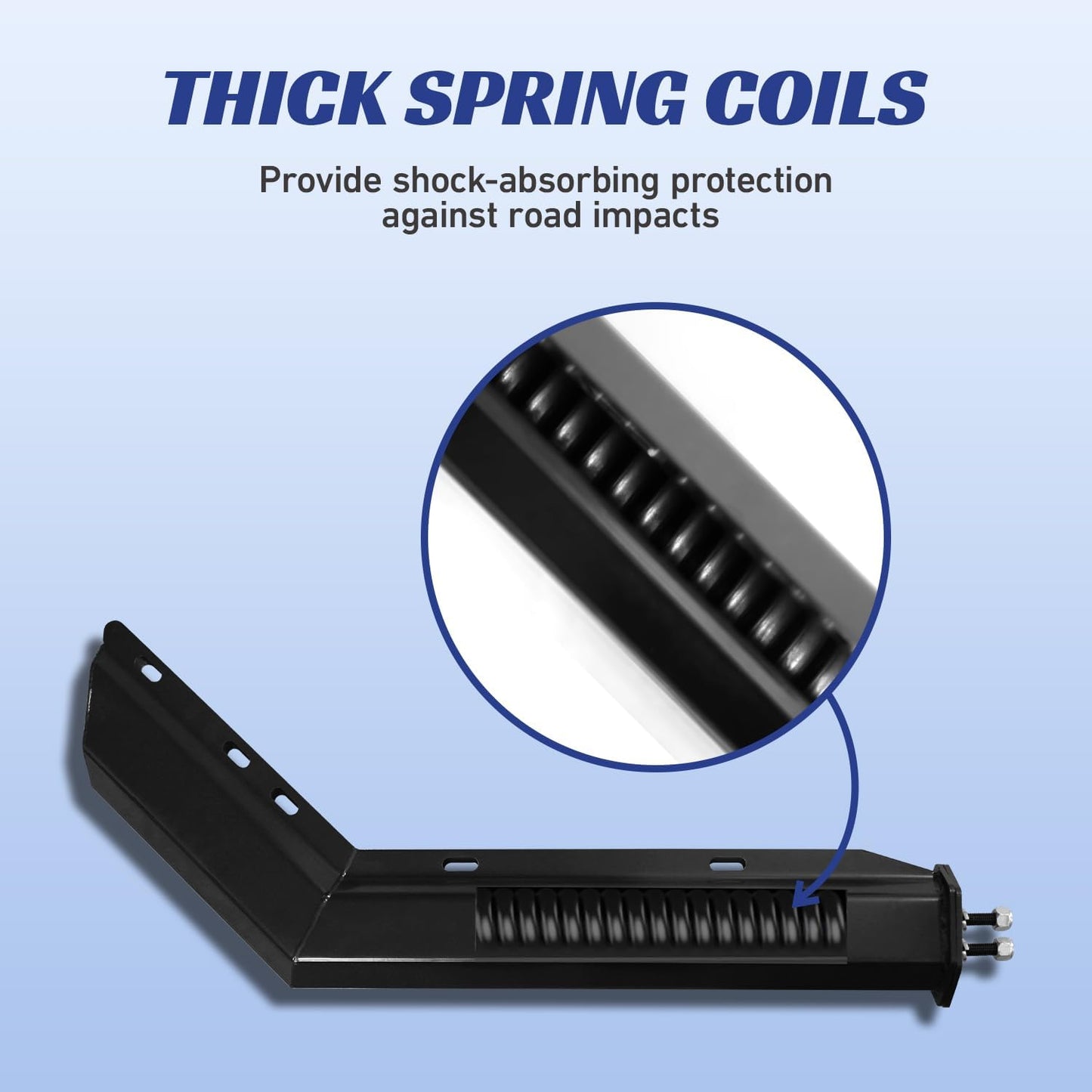 30'' Angled Spring Loaded Mud Flap Hanger Bracket Set, 1-1/8" Bolt Spacing with Reflective Tapes, 2 Pack Black Mudflap Holder for Heavy Duty Semi Trucks