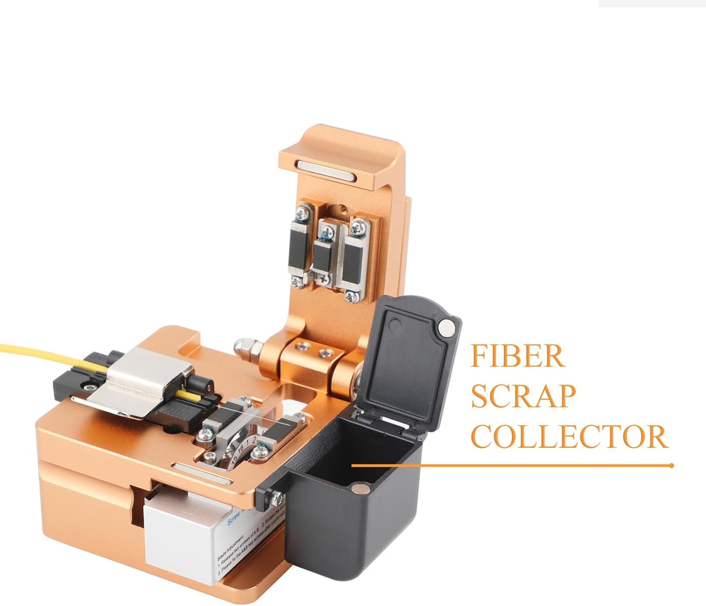 Optical Fiber Cleaver, High Precision FTTH Fiber Optic Cleaver Tool with 16 Cleaving Spots & 50000 Cleaves for 0.25mm/0.9mm/3.0mm Fibers, with Scrap Collector