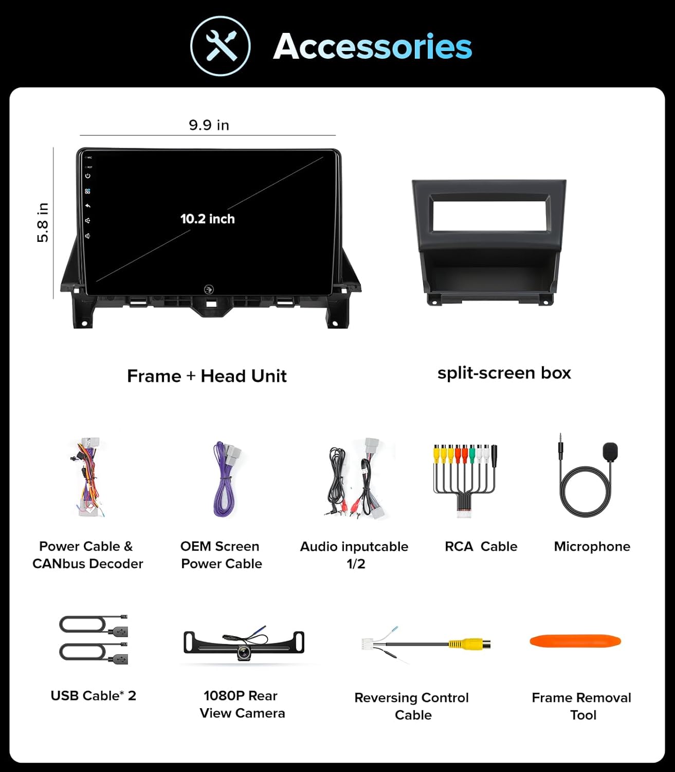 QLED Linux Car Stereo for Honda Accord 2008-2013 (8th Gen) - Fast Boot Wireless CarPlay & Android Auto Radio, AHD 1080P Backup Camera, Bluetooth, SWC, AM/FM, Dash Kit Replacement