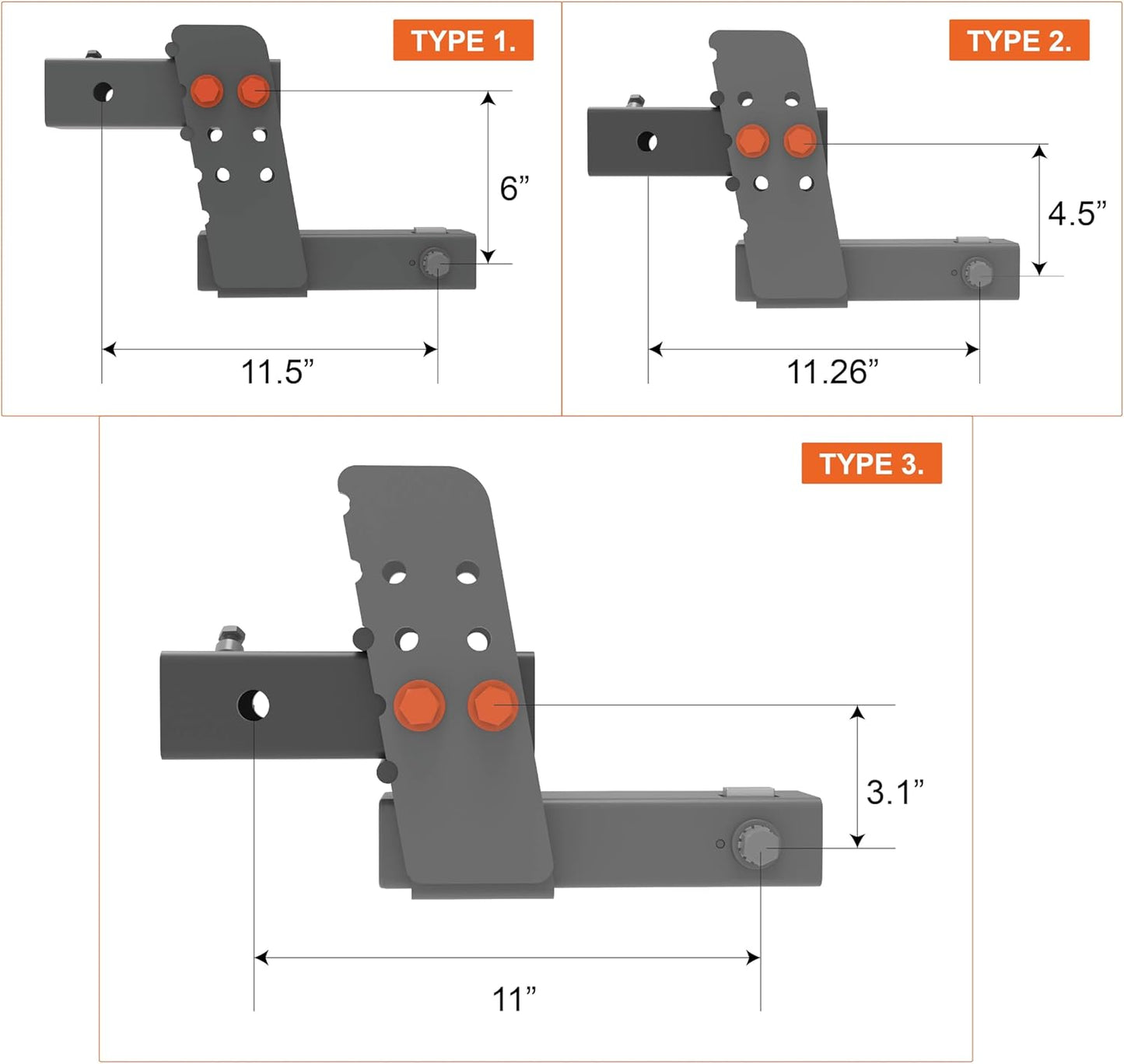 HYPERAX Hitch Receiver 2 Inch, Trailer 3&#34;-6&#34; Drop/Rise Hitch Receiver Adapter Extension Class 3 2 Receiver Hitch with Hi