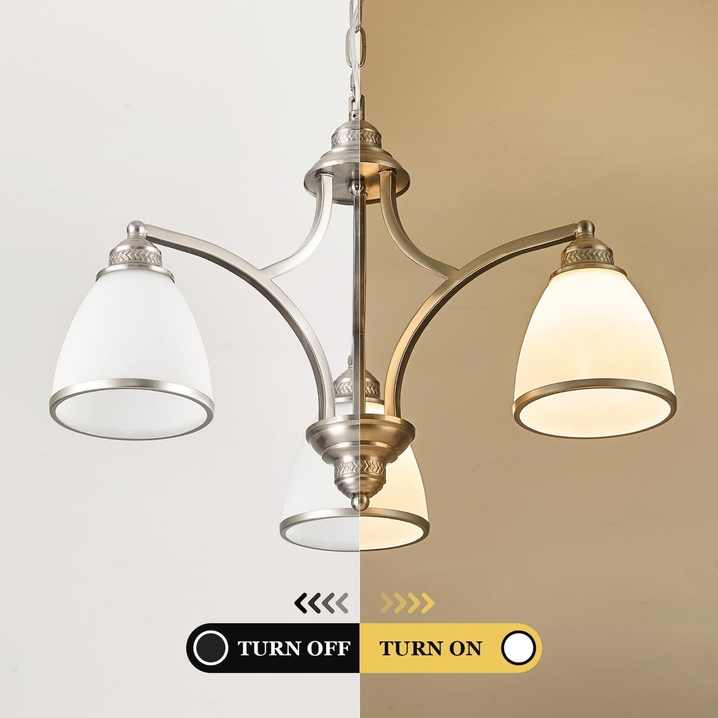 Brushed Nickel 3-Light Kitchen Island Light Fixture with Milk White Frosted Glass Shade for Dining Room Adjustable Height Silver Ceiling Hanging Light for Kitchen,Entry,Dining Table,Foyer silver-a small