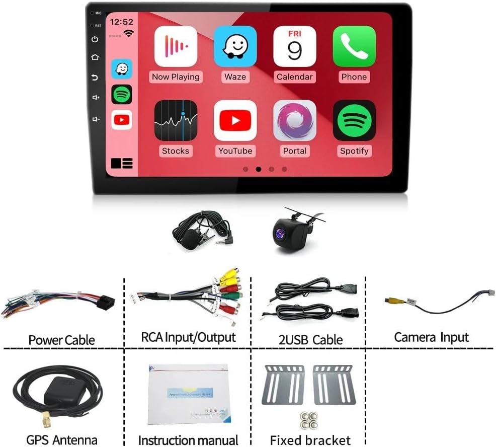 4+64G 10.1 inch Double Din Car Stereo Radio Upgraded for 1997 1998-2004 Ford F150 GPS Navi Head Unit Touch Screen Android 14 with Wireless Carplay Android Auto-/FM/SWC/WiFi/Bluetooth/Camera