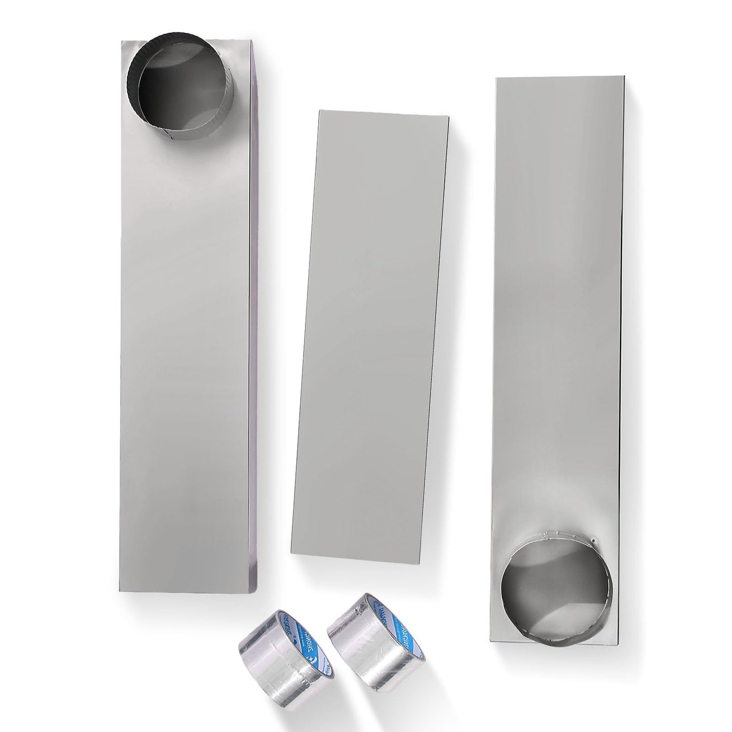 25"-55" Dryer Vent Periscope Kit – Adjustment Stainless Steel Duct for Tight Spaces, Slim Flat Design, Universal 4" Fit for Whirlpool LG Samsung, Includes 2 Leak-Proof Foil Tapes – OEM Genuine