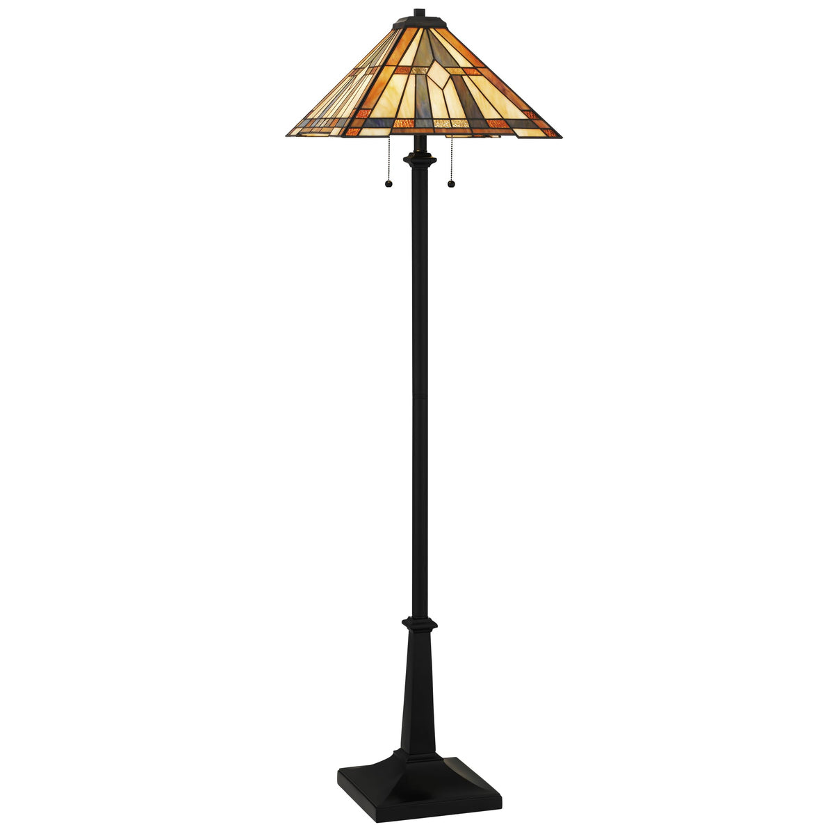 Quoizel Winchester 62" Matte Black Tiffany-Style Floor Lamp