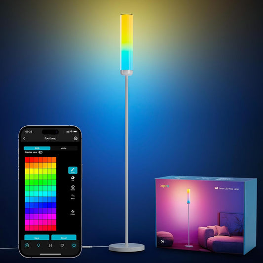 AI Floor Lamp, 2300LM Smart LED Standing Lamp APP/WiFi Control, Alexa/Google Assistant Enabled