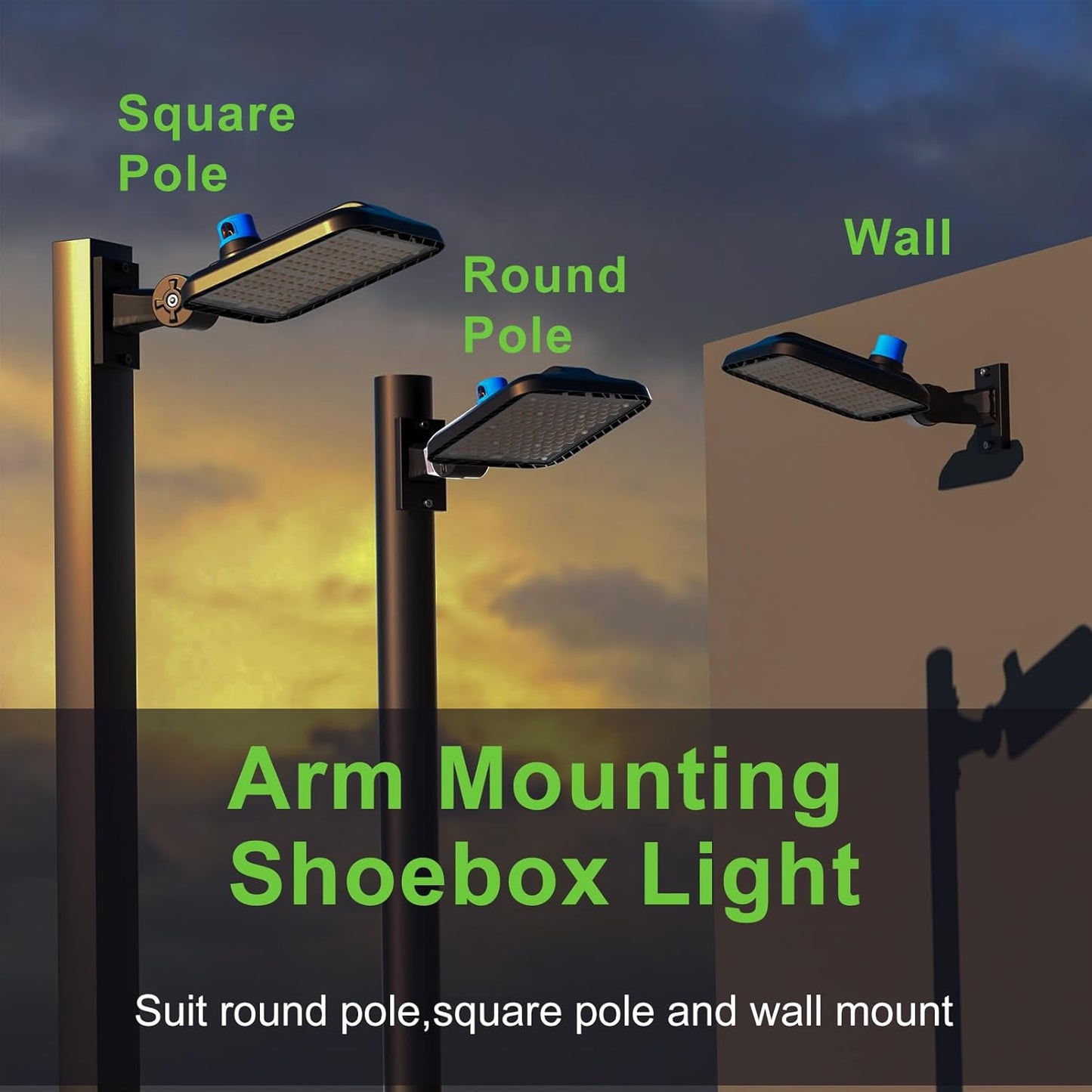 240W LED Parking Lot Lighting, 36000LM (150LM/W) LED Parking Lot Lights with Adjustable Arm Mount, 5000K Street Light