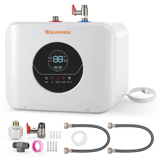 4 Gallons Electric Mini Tank Water Heater 120V 1500W, Small Under Sink Water Heater, Adjustable 55–145°F, Fast Heating, CSA Certified, Wall or Floor Mount for Kitchen, Bathroom, RV