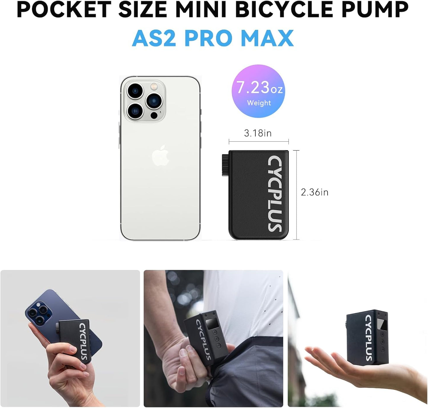 Tiny Bicycle Pump Mini with Gauge