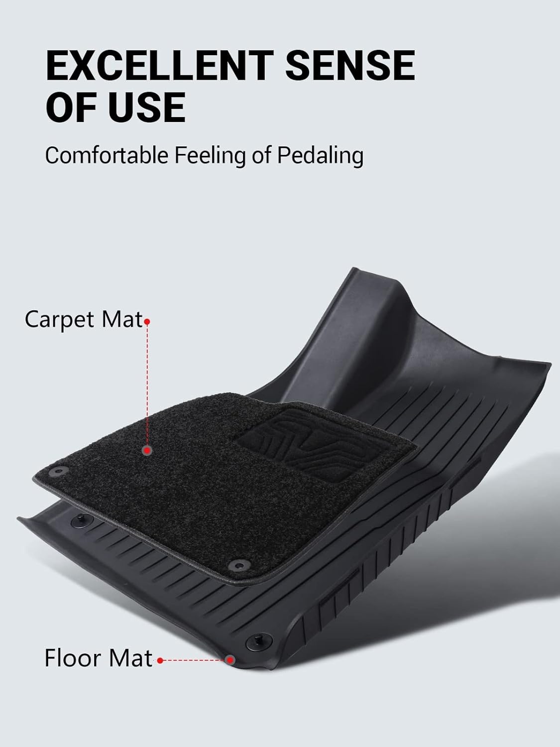 BASENOR Tesla Model Y Floor Mats Set All Weather Waterproof TPE Floor Mat Removable Anti-Slip Carpet Interior Liners Front Rear Cargo Liner Model Y