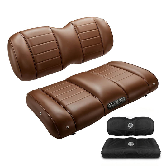 NOKINS Golf Cart Seat for EZGO TXT/RXV | Premium, Heated Massage, Ventilated Fits EZGO TXT/RXV coffee brown