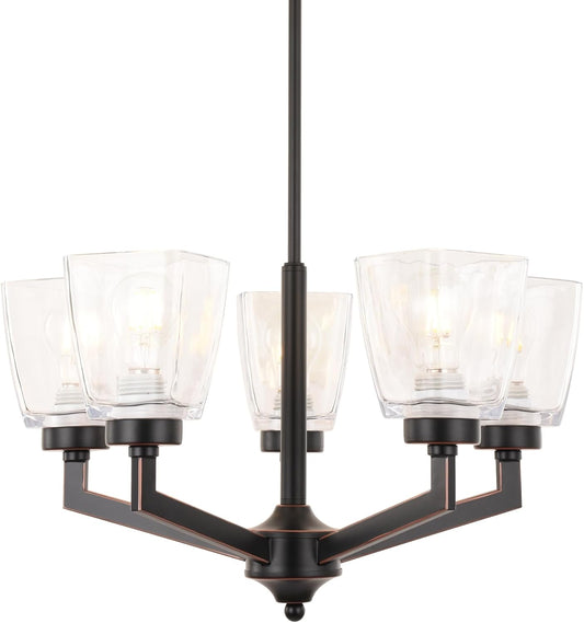 ALICE HOUSE 20' Chandeliers for Dining Room, Black Farmhouse Lighting Fixture for Kitchen, Entryway, Bedroom and Living Room AL2236-H5