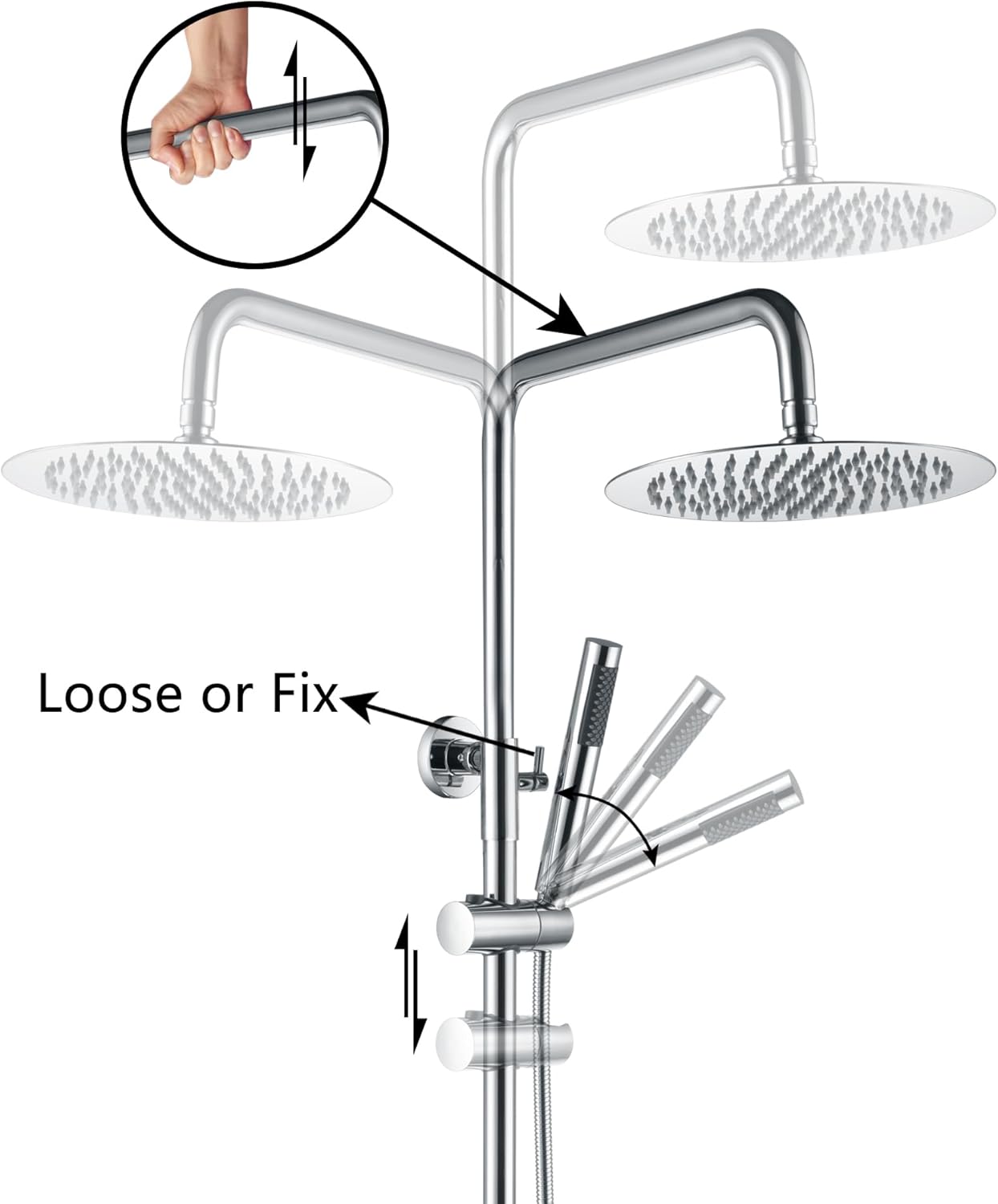 Shower Faucet - Shower Faucets Sets Complete, Shower System - Outdoor Shower Kit/Outdoor Shower Enclosure/Outdoor Shower Fixtures W/ SS304 Shower