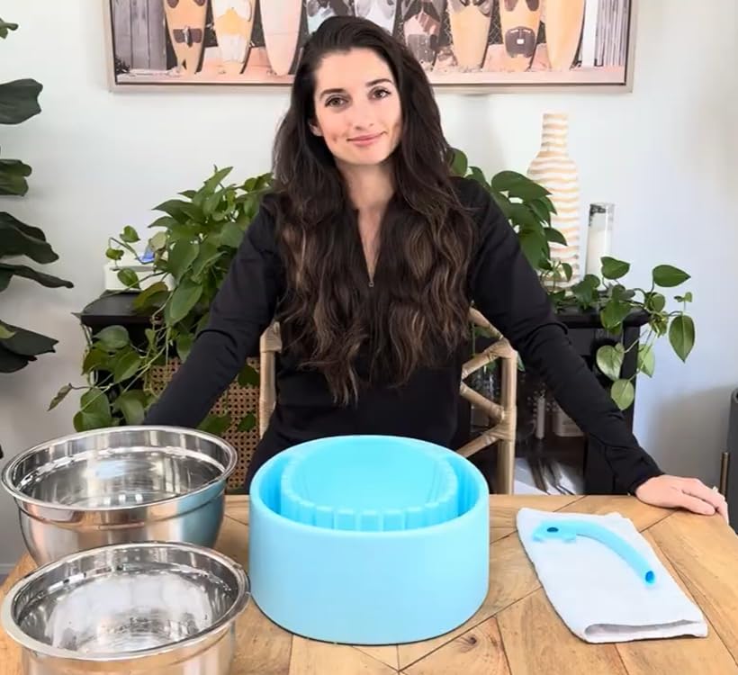 Facial Cold Plunge Ice Bowl with Separate Chamber for Ice & Breathing Tube - Patented Face Ice Bath Bowl for Cold Water Therapy - Depuffing, Tightening and Brightening Skincare Tool