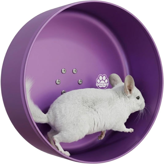 15" Silent Chinchilla Running Wheel, Aluminum Alloy Noiseless Exercise Wheel, Small Animal Running Wheel, Ultra Smooth Bearing, Large Comfort Wheel for Chinchilla, Hamster, Hedgehog &Small Pets,Purple
