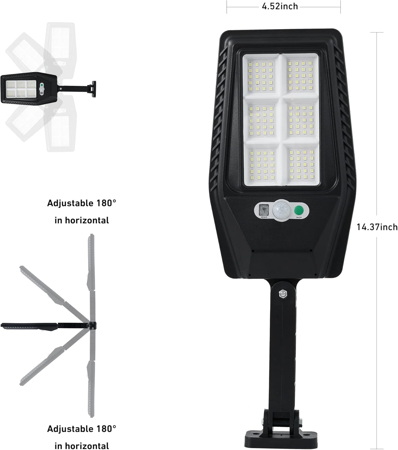 SADUENFR Solar Powered Motion Sensor Lights (2-Pack), IP65 Waterproof 80W Motion-Activated Solar Lights Outdoor, Dusk to Dawn for Walls, Perfect for