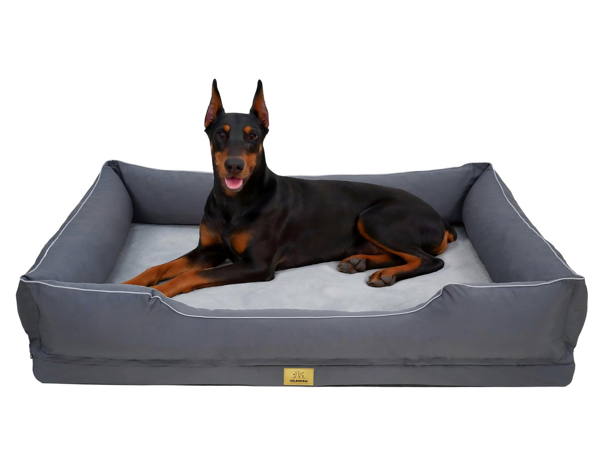 Orthopedic Dog Bed Washable: Giant Dog Cat Bed Waterproof Comfort Bolster Dogs Couch Sofa with Washable Removable Cover, Pet Bed with Nonskid Bottom, Grey 3XL(50.00x37.01x9.45 inch) Gray 3XL(50.00x37.01x9.45 inch)