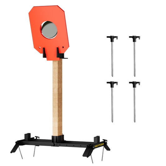 CAMMOO Steel Target for Shooting with 3/8" Thick & 2x4 Target Stand Black