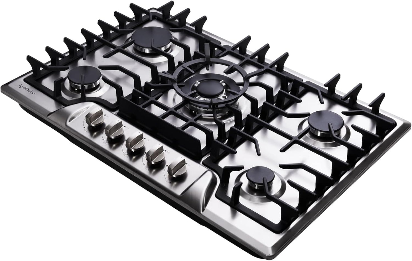 Gas Cooktop 30 Inch, Built-in 5 Burners Gas Stovetop Stainless Steel LPG/NG Convertible Gas Stove Dual Fuel Sealed Gas Cooktop