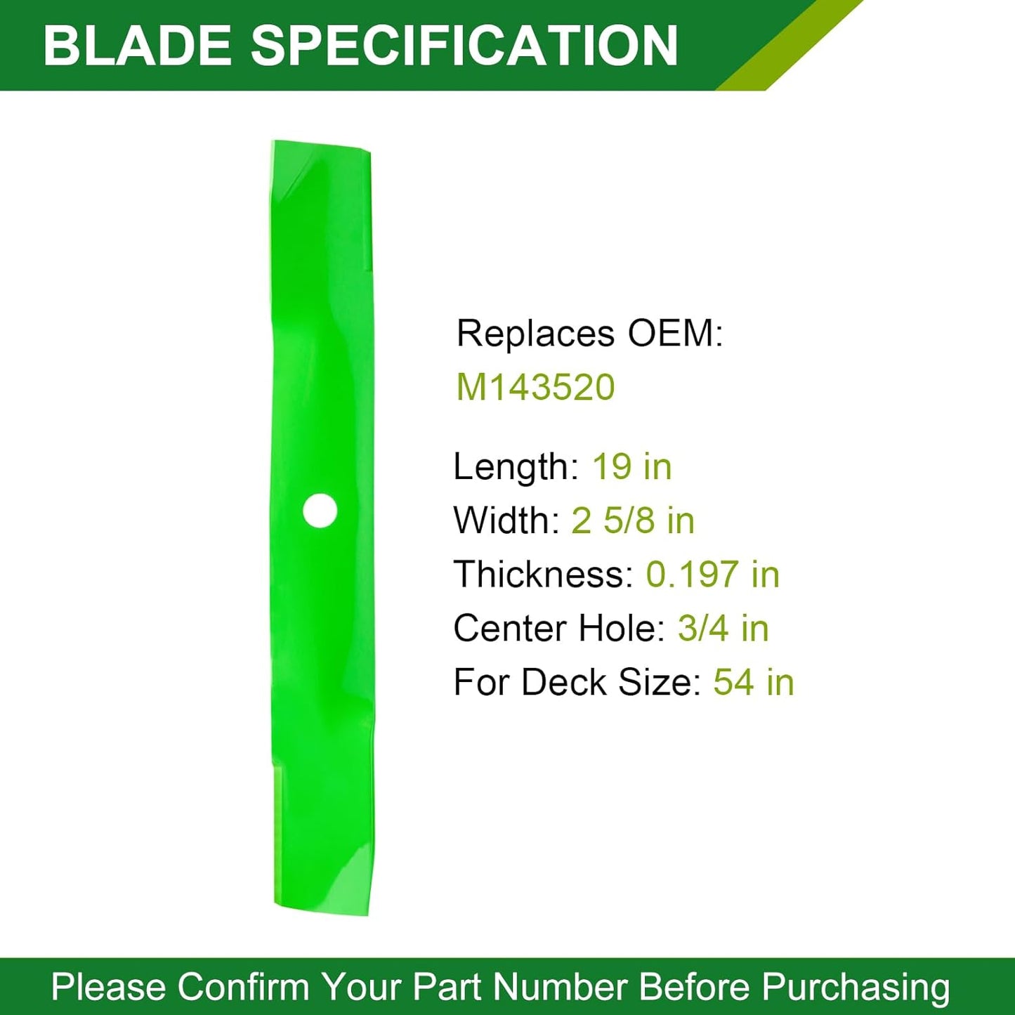 54 Inch Mower Deck Rebuild Kit - Fits John De ere Z425 Z445 Z435 EZtrak 54, 3 Spindles (AM124498) 3 Blades (M143520) 1 Belt (M154296)