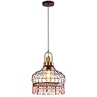 YHANFENGCY 11.8-inch Industrial Retro Wine-red Iron Chandelier. The Pendant lamp is Suitable for Medieval Dining Rooms, Kitchen Islands, and Bars