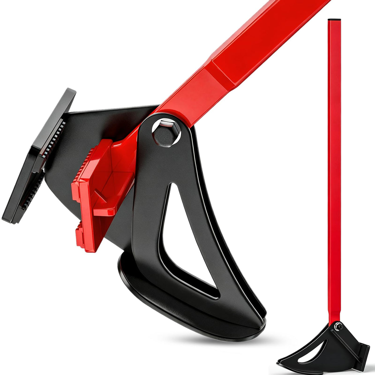 48" Heavy-Duty Root Puller – Instantly Uproots Trees & Shrubs (Stems ¼–2.5") | No Assembly, Ready to Use | Ergonomic Leverage Design for Landscaping, Farm & Forestry Work, Red.