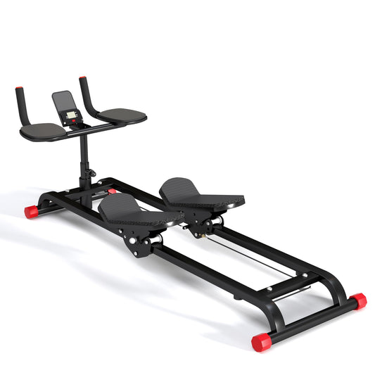 Spine Twist and Stretch Trainer, Ab Machine, Extended Track Ab Trainer Machine, Low-Impact Home Gym Workout Equipment for Waist Toning, Leg Stretchin Core Activation Abdominal Trainer Black 49.4in