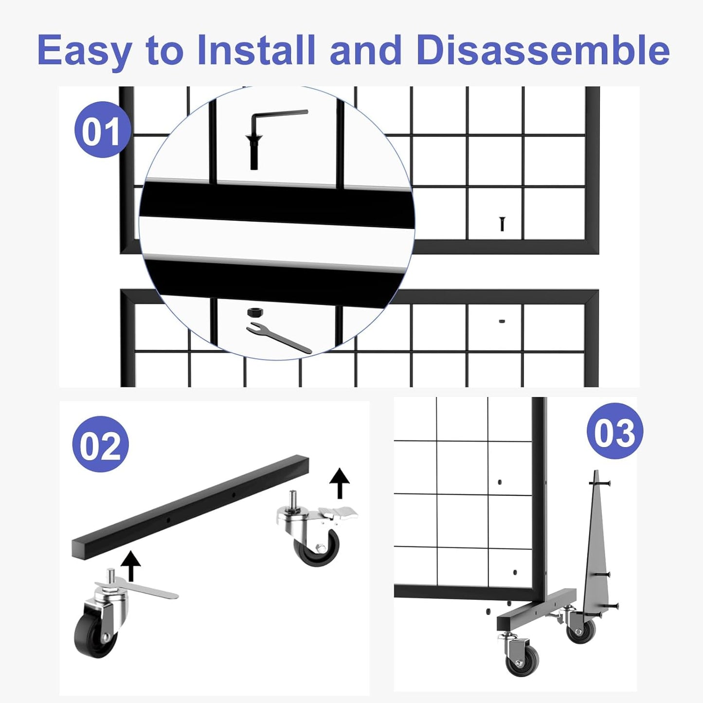 3-Pack 2x5.5 Ft Gridwall Panel Display