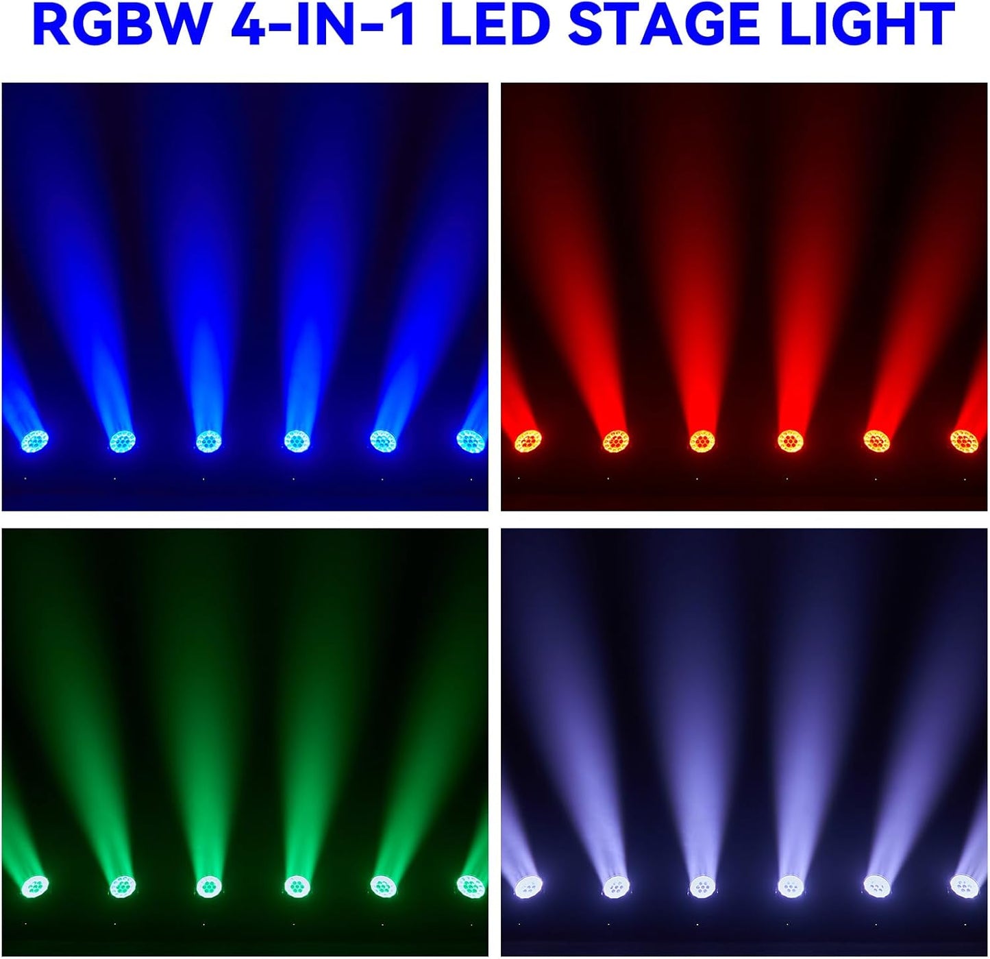 19x15W LED Moving Head DJ Light RGBW 4-in-1 Stage Zoom Beam Wash Lighting Effect with DMX512 Sound Activated for Church Parties Live Show Bar Disco