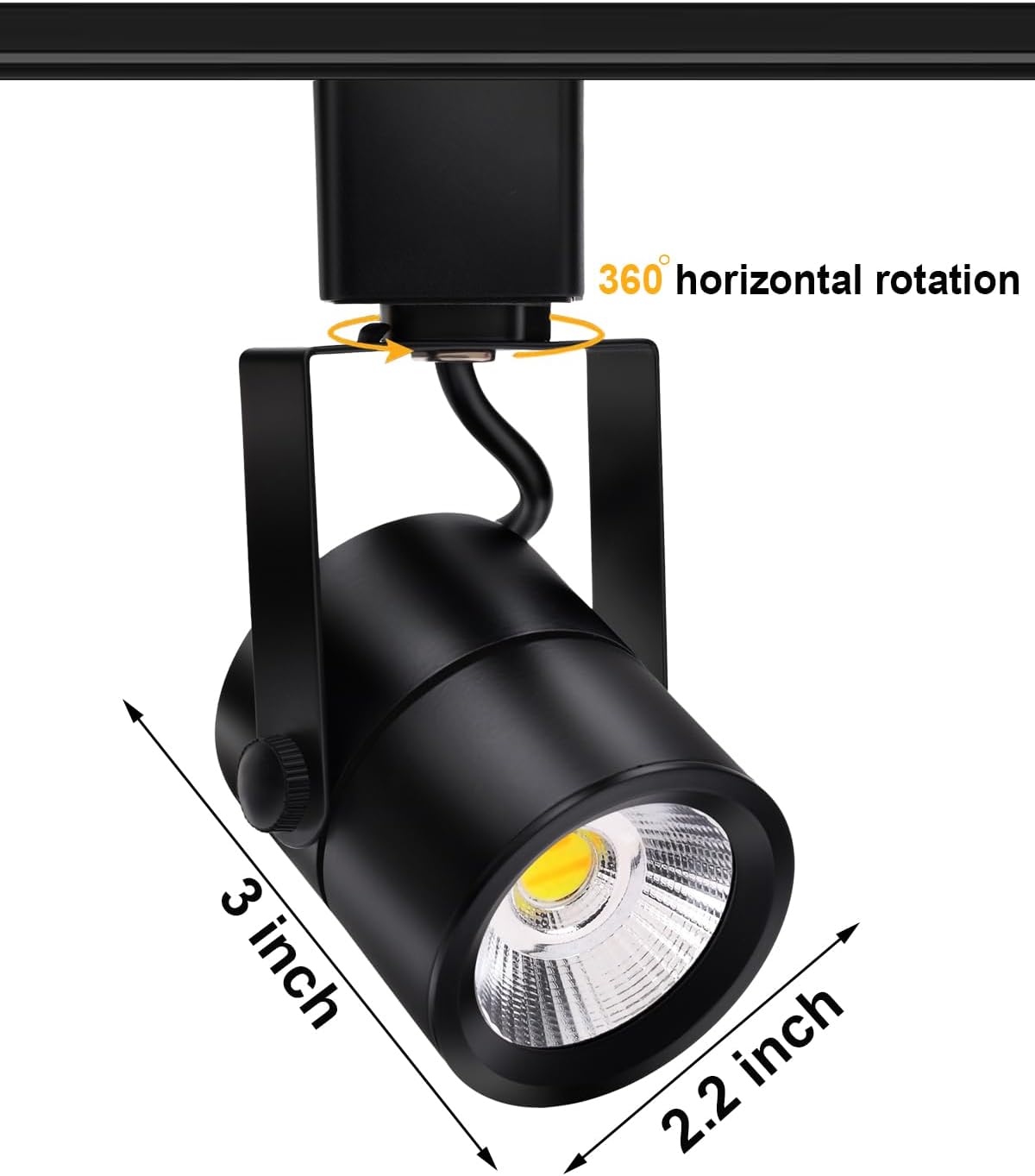 MOCAOIRE Black Track Lighting Heads,2700K-6500K Stepless Dimming H Type LED Track Light Heads Dimmable Rail Ceiling S